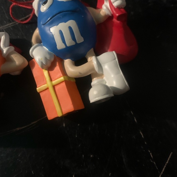 Vintage 2.75" Blue & Orange M&M Christmas Ornament Bundle - Picture 3 of 4